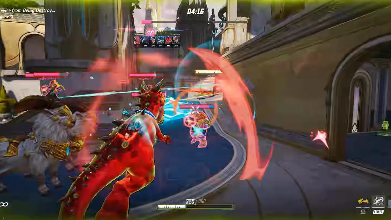 A Marvel Rivals team fight